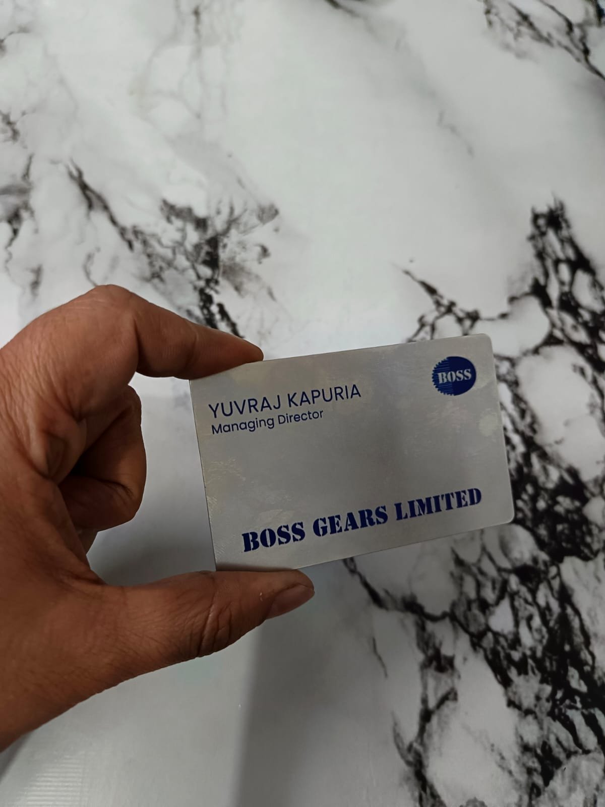 Smart Business Card in Silver Metal